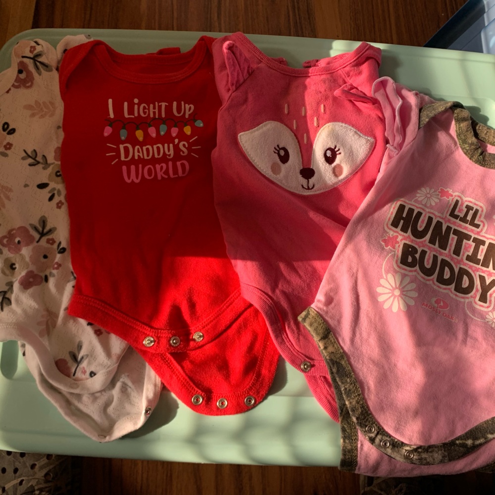 Baby girl clothes, swaddles, and car seat cover. - Picture 3 of 6